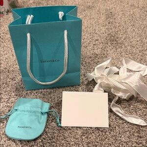 Tiffany & Co. Blue Jewelry Pouch and Gift Bag Set - only.